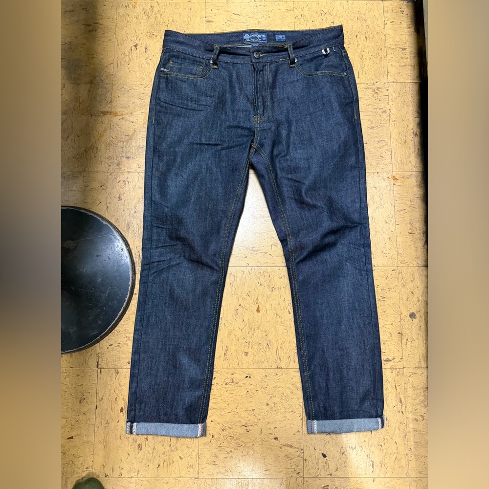 AMERICAN RAG INDIGO SELVEDGE Classic denim jeans 33x30 with cuff